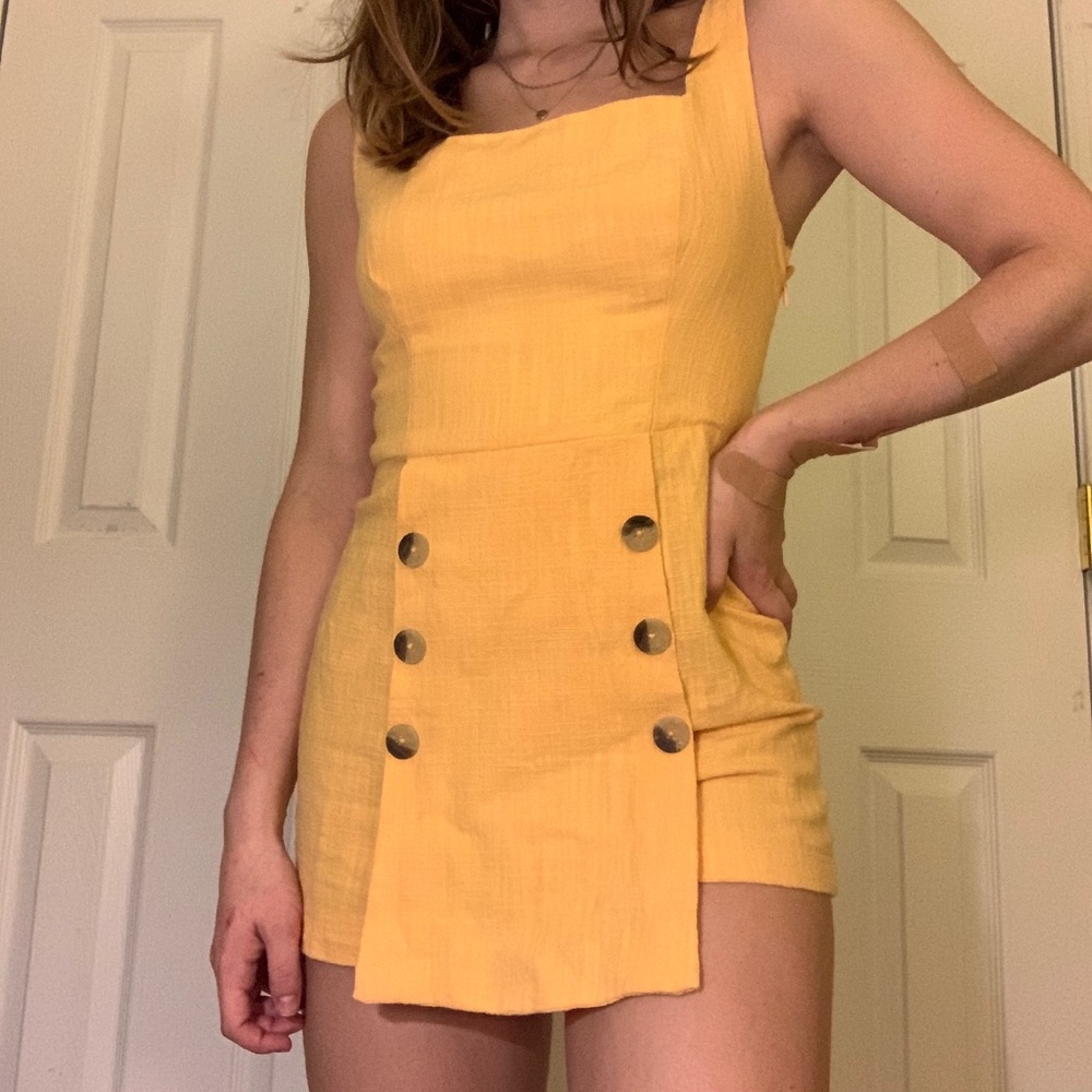 URBAN OUTFITTERS yellow romper/dress with buttons